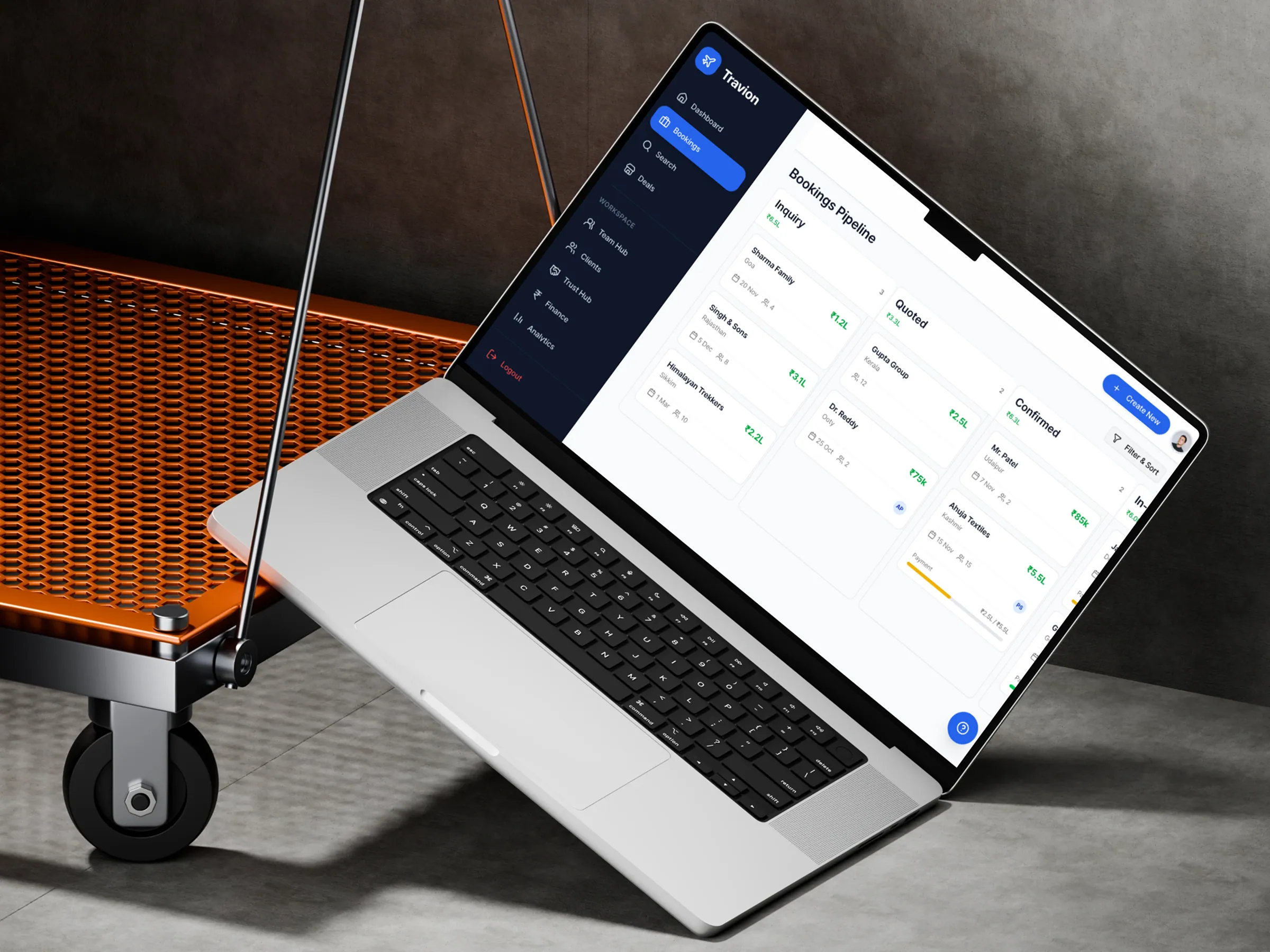 Travion Bookings Pipeline UI - Sales Workflow Design